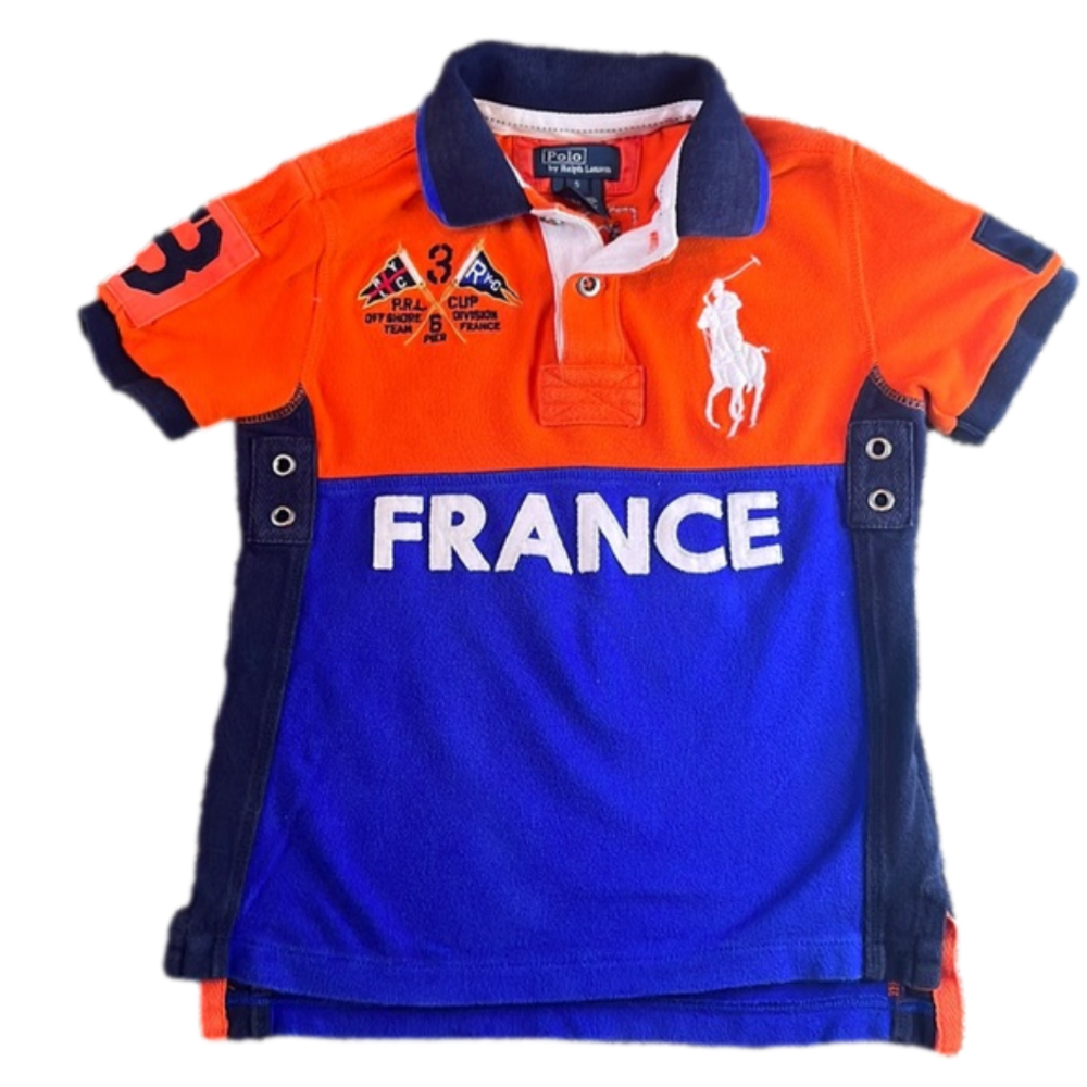 Polo Ralph Lauren Off Shore Team France 2011 polo T shirt blue orange Size 5
